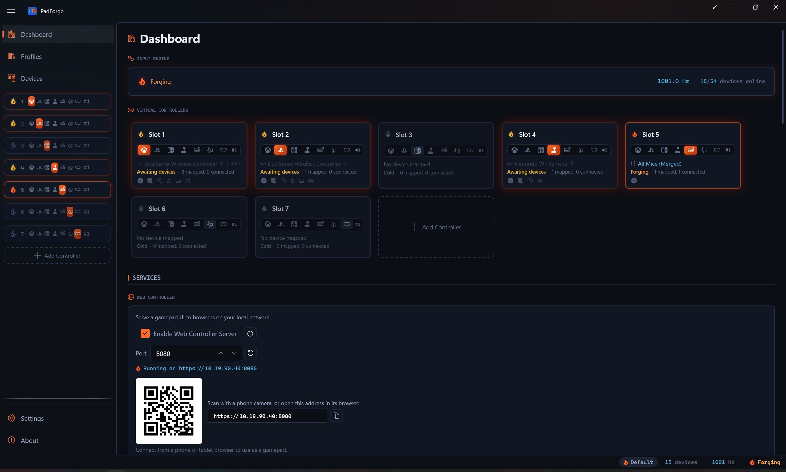 The dashboard